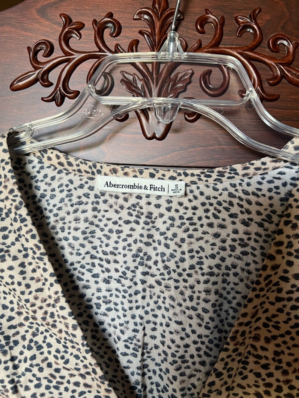 Abercrombie & Fitch NEW Cheetah Tie Front Long Sleeve Bodysuit Mobwife Size S - Picture 3 of 6